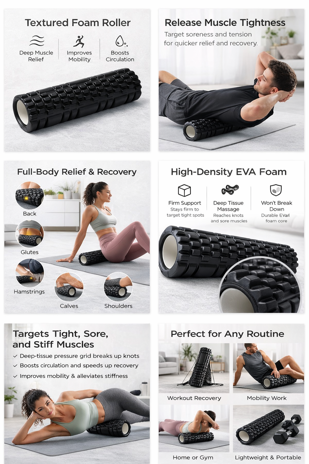 Textured Relief Foam Roller
