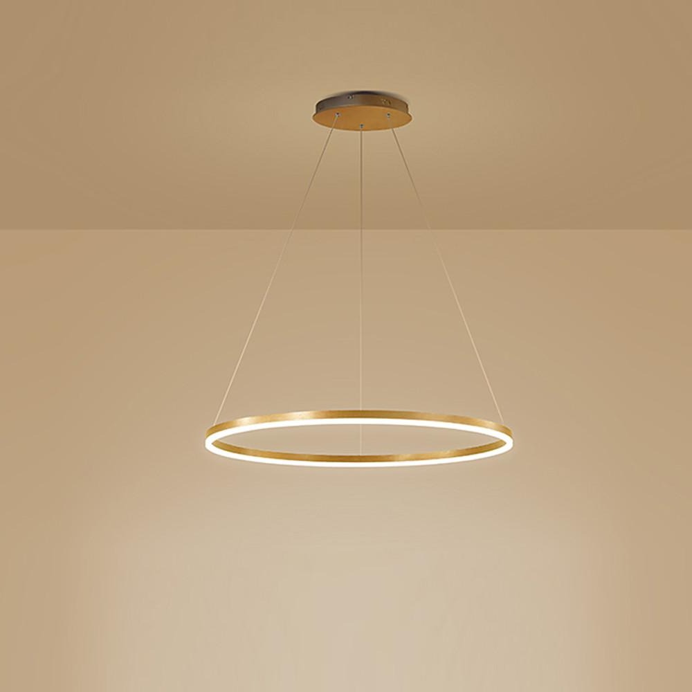 Lunara | Modern Elegant Black Aluminum LED Ring Chandelier