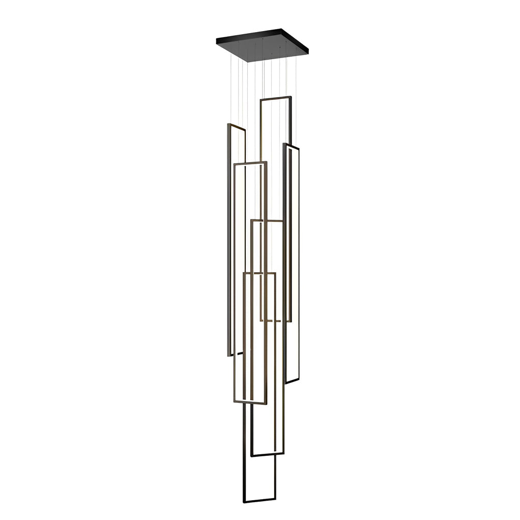 NordicElegance | Modern Black Adjustable LED Duplex Chandelier