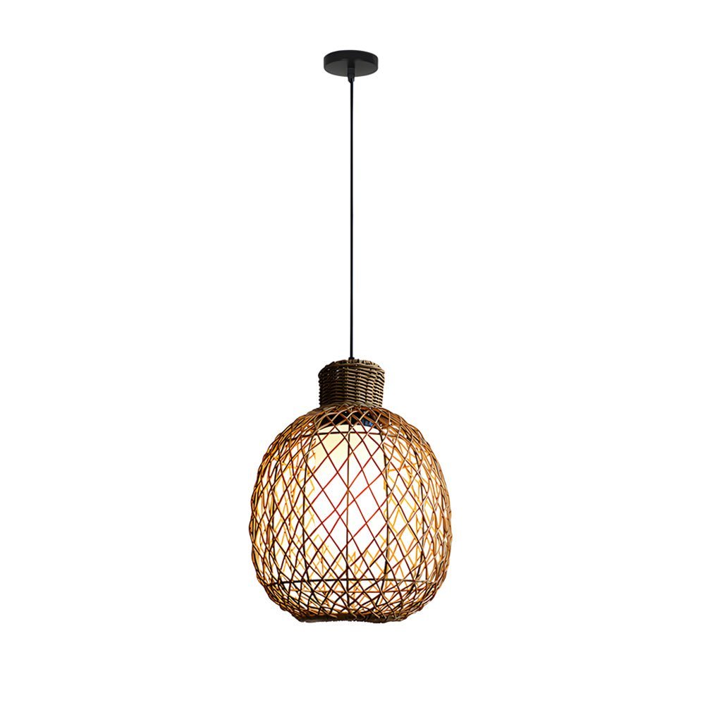 RattanGlow | Elegant Rustic Modern Outdoor Pendant Lantern Light