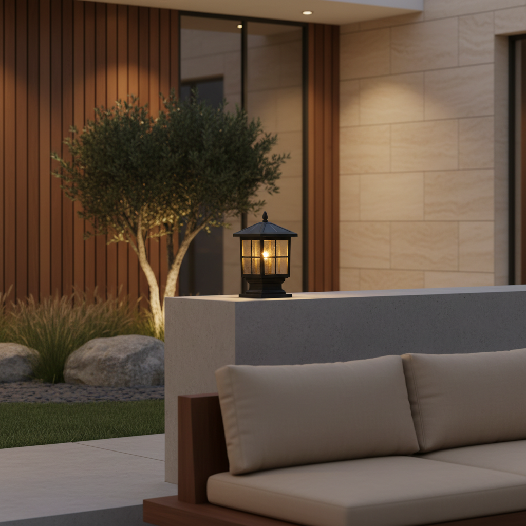 Stone Solar Light Pillar | Waterproof Outdoor Garden Landscape Lamp