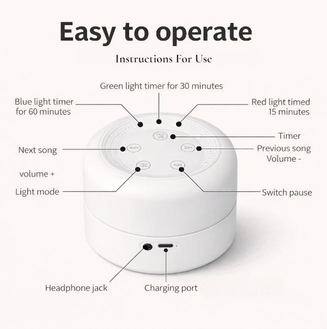 White Noise Sleep Aid Lamp