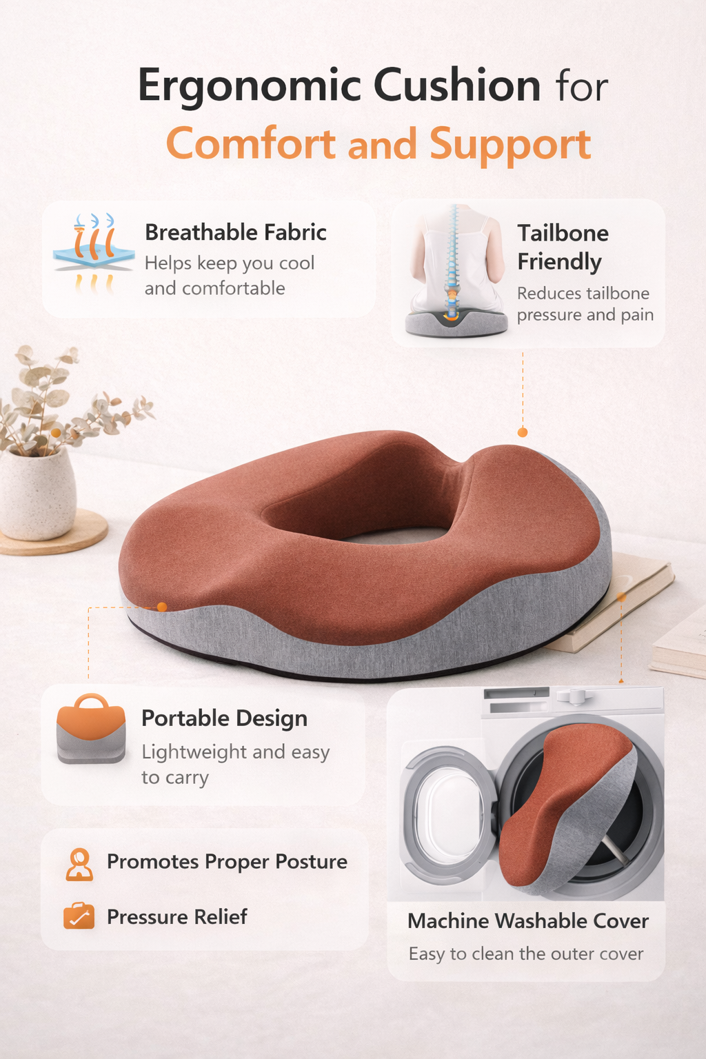 Hollow Breathable Seat Cushion