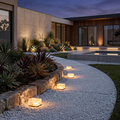 CrystalGlow | Stylish Elegant Solar Garden Outdoor Ice Cube Light