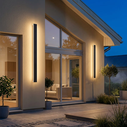 Luminara | Sleek Modern Black Outdoor Wall Lantern for Elegant Illumination
