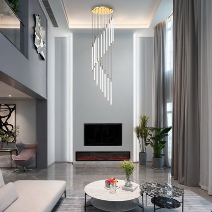 AureaGlow | Modern Elegant Black Spiral Chandelier Light Fixture