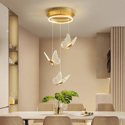 AureliaGlow | Elegant Modern Acrylic Butterfly Chandelier Design