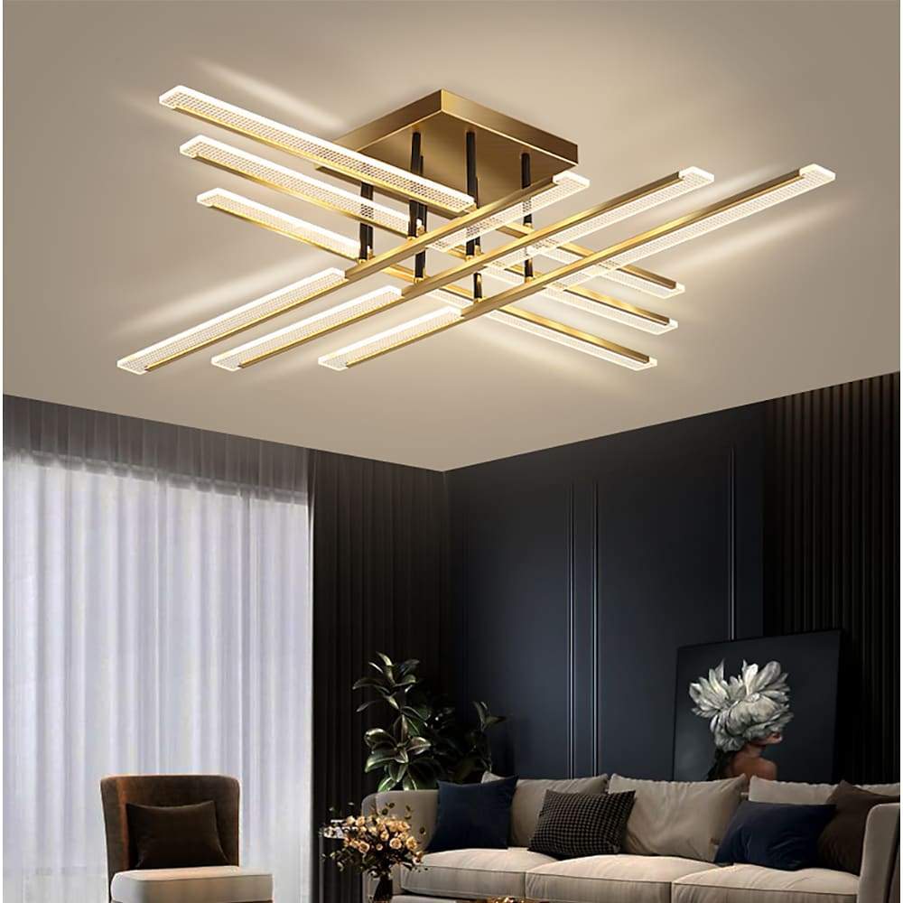 AuroraGlow | Stylish Minimalist Gold Flush Mount LED Ceiling Light