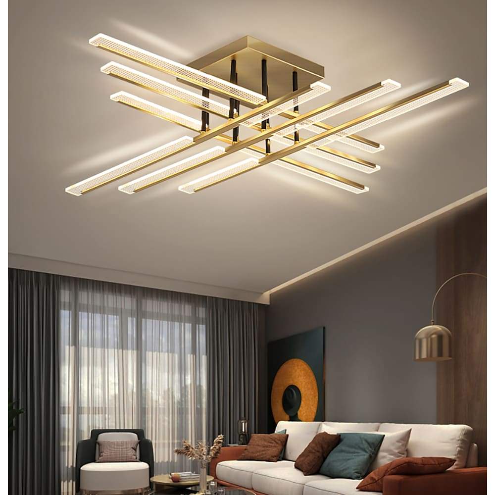 AuroraGlow | Stylish Minimalist Gold Flush Mount LED Ceiling Light