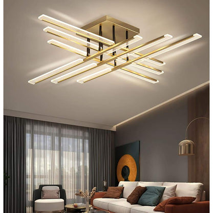 AuroraGlow | Stylish Minimalist Gold Flush Mount LED Ceiling Light