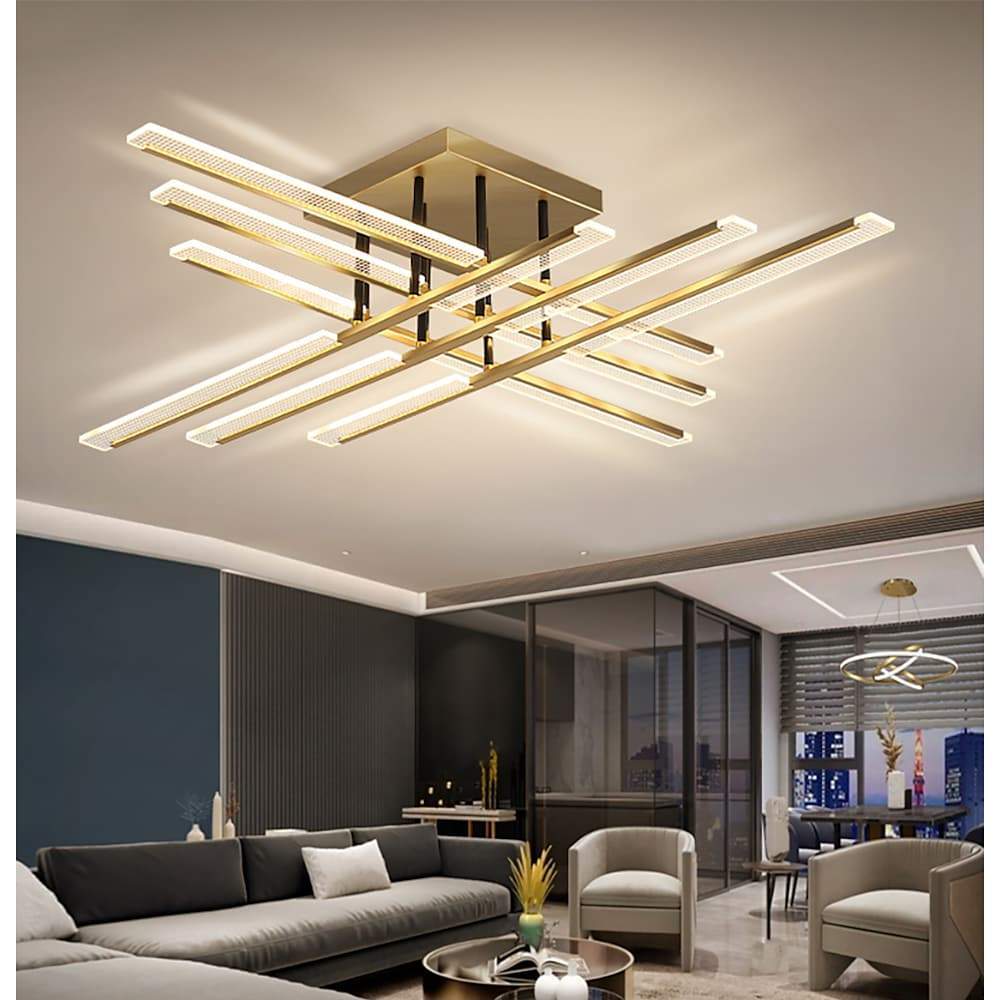 AuroraGlow | Stylish Minimalist Gold Flush Mount LED Ceiling Light