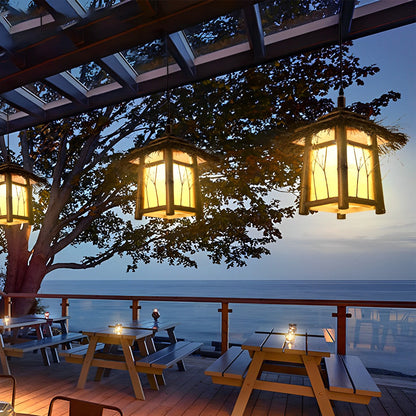 BambooGlow | Elegant Rustic Outdoor Wall Light for Garden and Patio