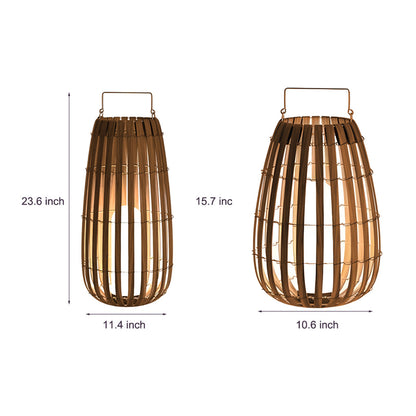 BambooGlow | Stylish Solar Powered Outdoor Lantern with Dual Power Options 6