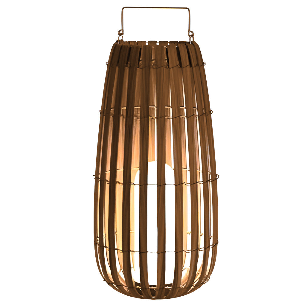 BambooGlow | Stylish Solar Powered Outdoor Lantern with Dual Power Options 8