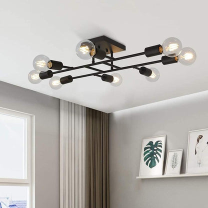 BrassElegance | Vintage Elegant 8-Light Semi Flush Mount Ceiling Light