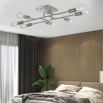 BrassElegance | Vintage Elegant 8-Light Semi Flush Mount Ceiling Light