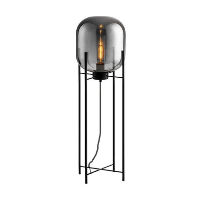 Bubbluxe | Modern Black Floor Lamp with Hand-Blown Glass Shade 7