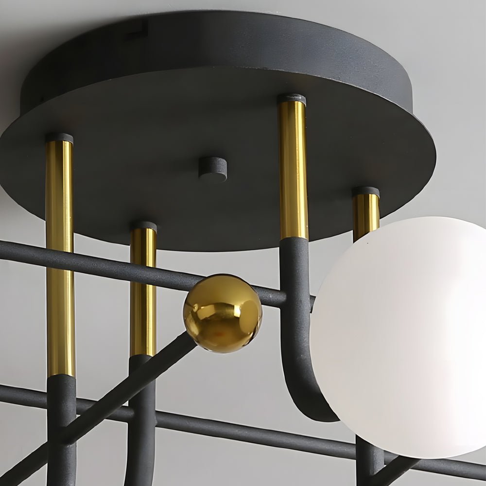 Celestia | Elegant Geometric Sputnik Globe Semi-Flush Mount Light