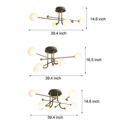 Celestia | Elegant Geometric Sputnik Globe Semi-Flush Mount Light