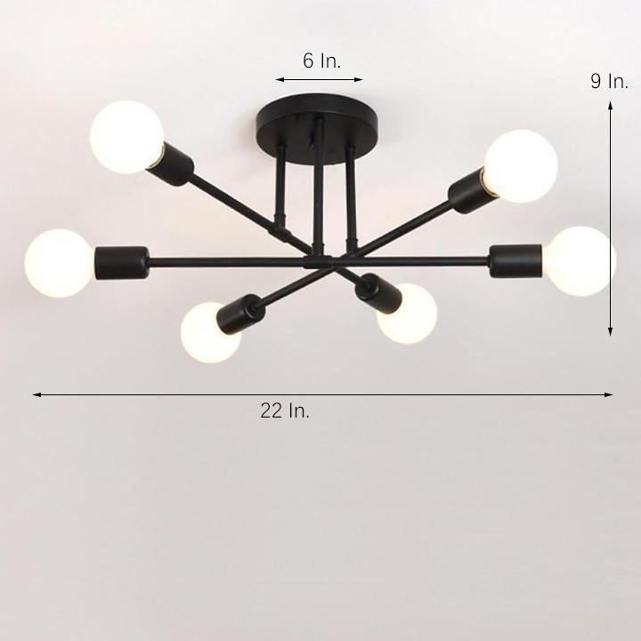 CelestialSphere | Modern Elegant 6-Light Flush Mount Ceiling Light