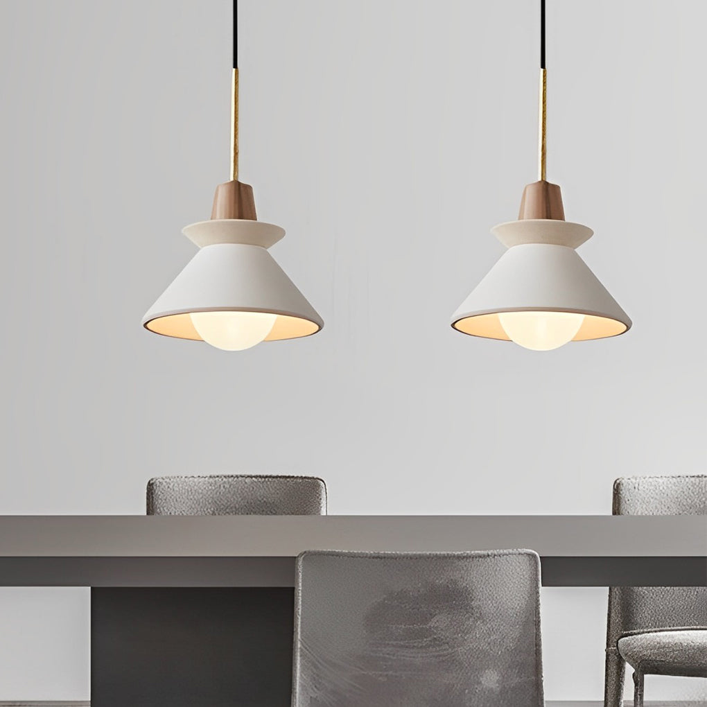 Cemento | Elegant Minimalist White Cement Kitchen Pendant Lighting