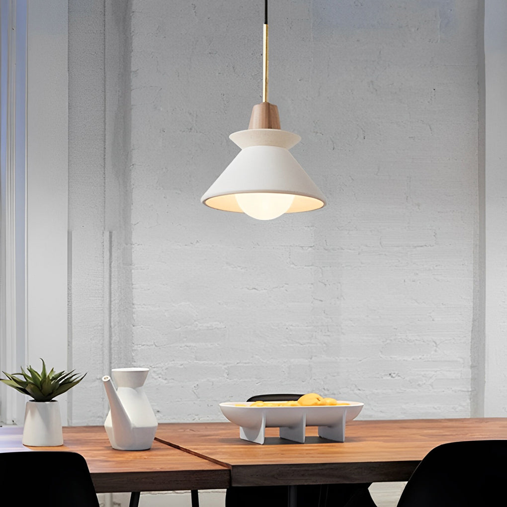 Cemento | Elegant Minimalist White Cement Kitchen Pendant Lighting