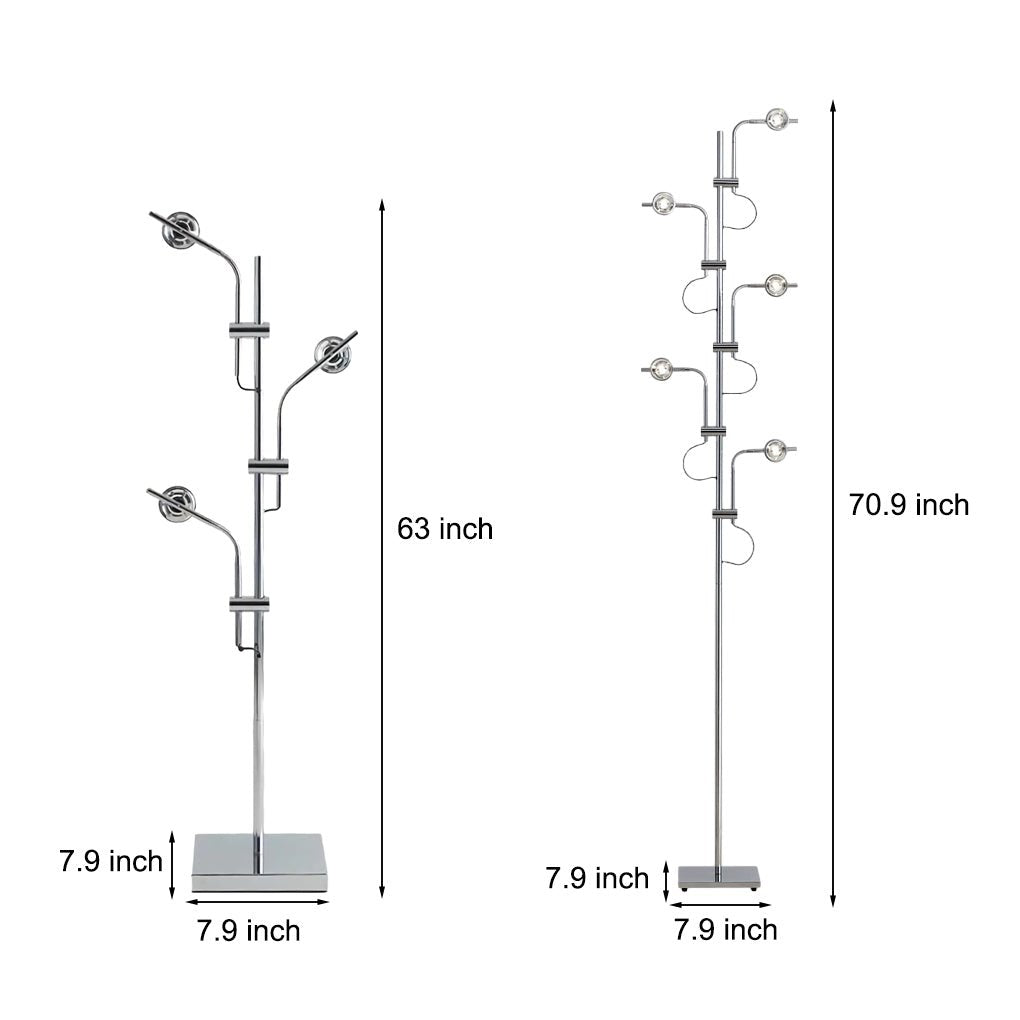 ChromeGlow | Stylish Adjustable Modern Floor Lamp with Multi-Directional Lighting 6