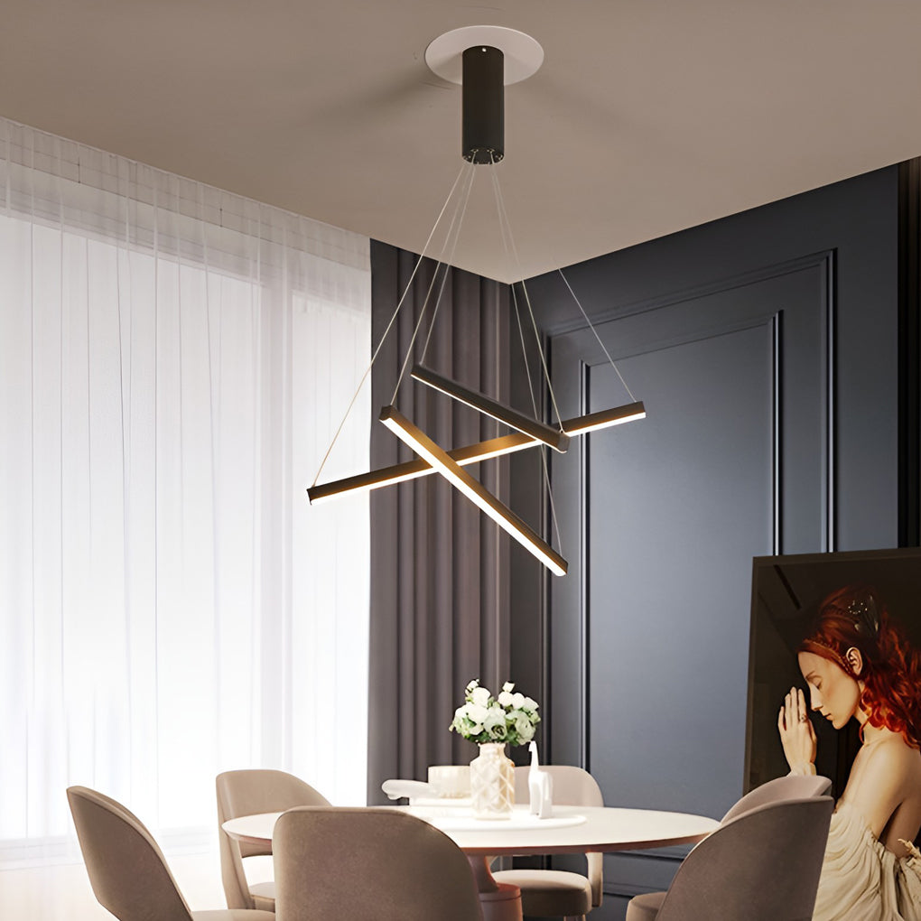 CrissLight | Modern Elegant Black LED Chandelier Light Fixture
