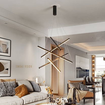 CrissLight | Modern Elegant Black LED Chandelier Light Fixture