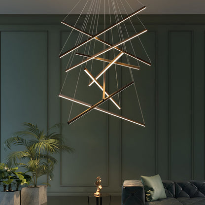 CrissLight | Modern Elegant Black LED Chandelier Light Fixture