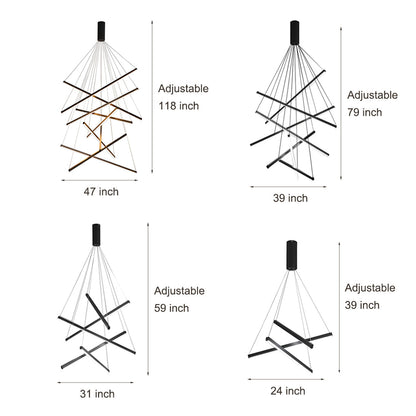 CrissLight | Modern Elegant Black LED Chandelier Light Fixture