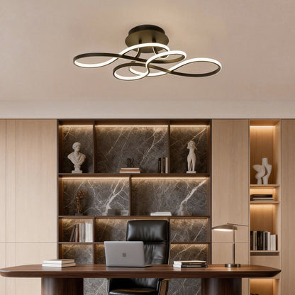 Curvella | Elegant Modern Geometric LED Flush Mount Ceiling Light