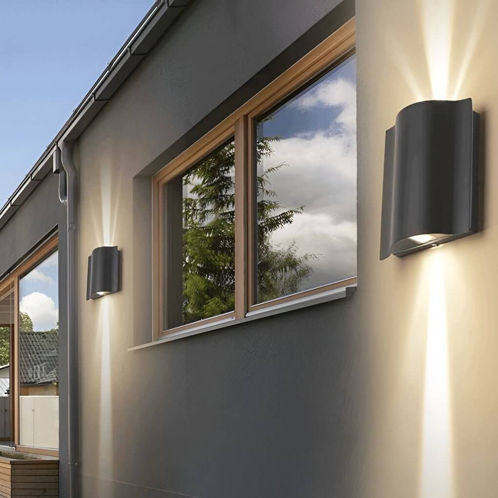 Dynamic Wall Light | Outdoor Wall Lights with Wavy Design | Up-Down LED Illumination for Stylish Outdoor Spaces 0