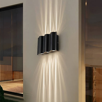 Dynamic Wall Light | Outdoor Wall Lights with Wavy Design | Up-Down LED Illumination for Stylish Outdoor Spaces 3