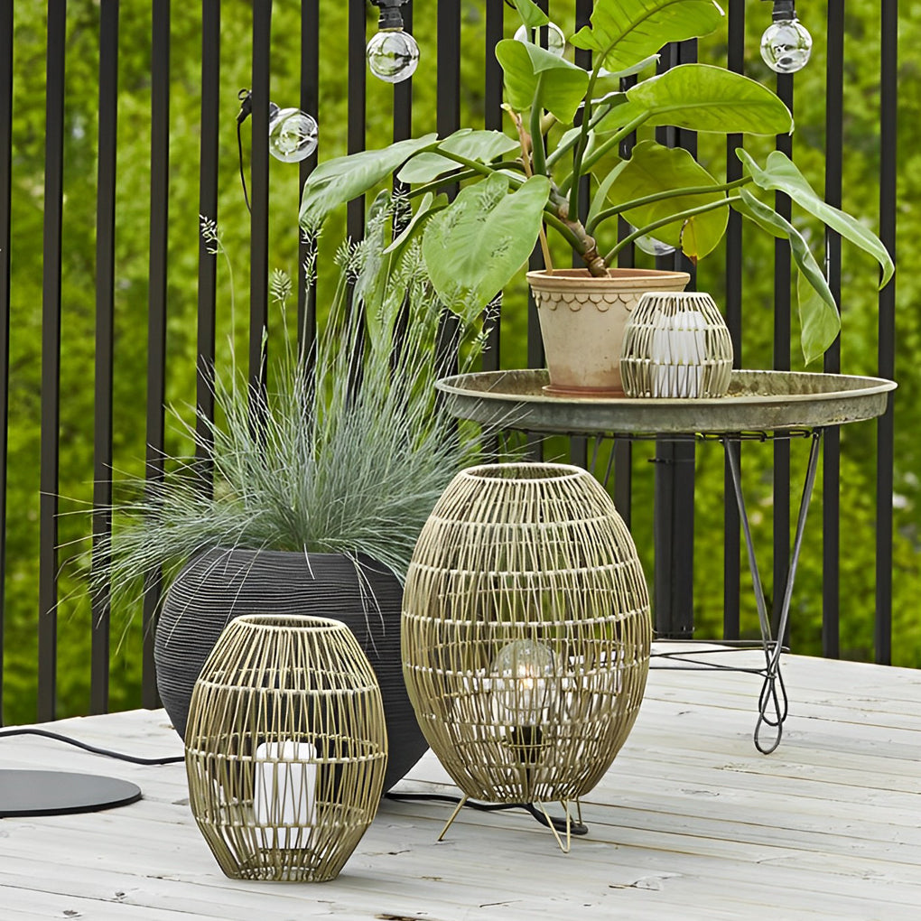 Elegant Rattan | Outdoor Lamp with Waterproof Design | Cozy Garden Lights for Patios and Balconies