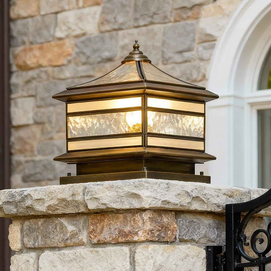 Elegant Solar Garden Lights | Retro Copper Pillar Light with Dual Power Options | Perfect for Outdoor Ambiance 2
