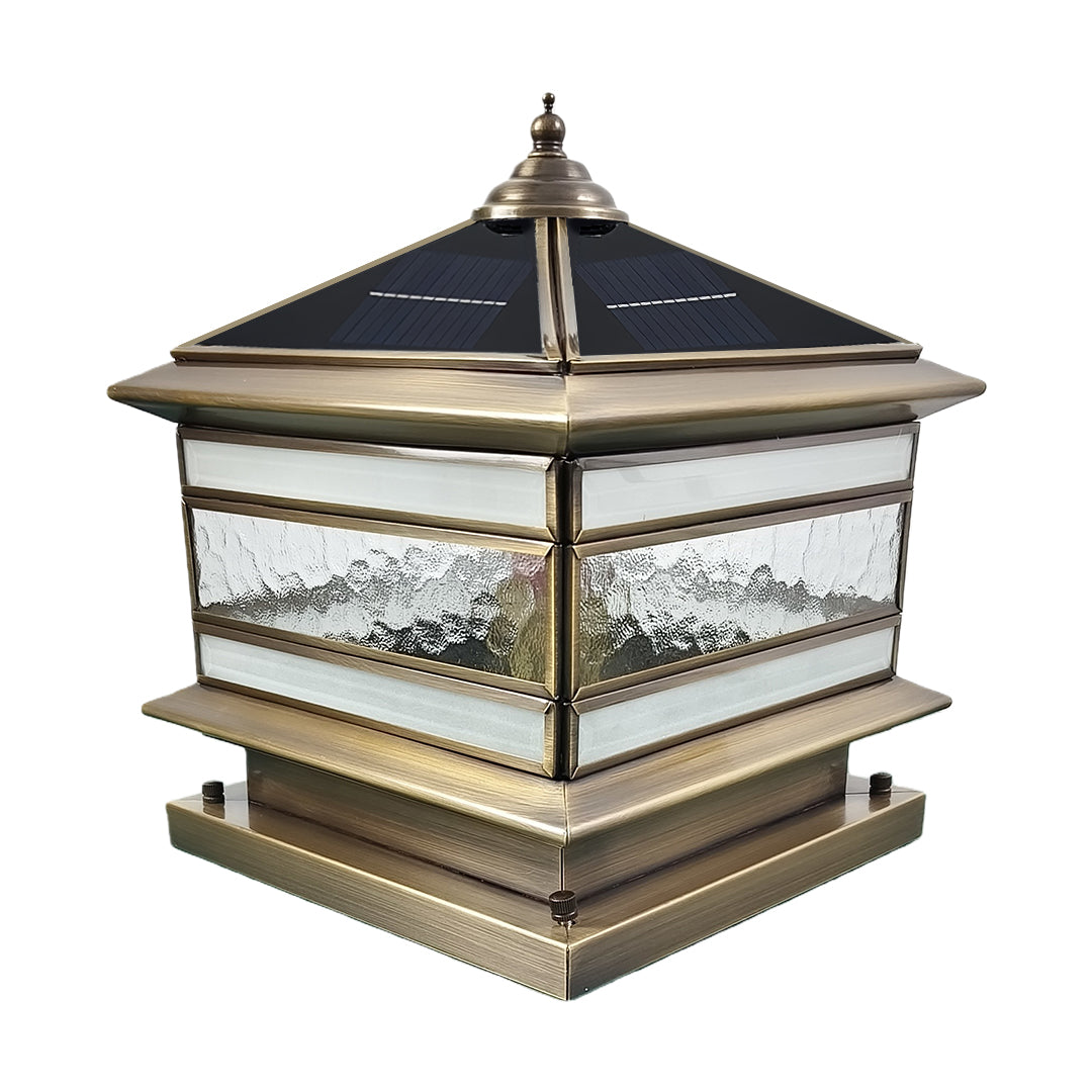 Elegant Solar Garden Lights | Retro Copper Pillar Light with Dual Power Options | Perfect for Outdoor Ambiance 9