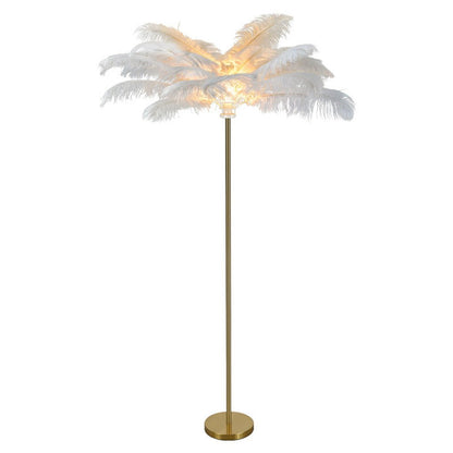 FeatherGlow | Elegant Modern Gold Floor Lamp with Gilded Iron Base 5