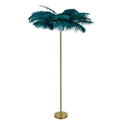 FeatherGlow | Elegant Modern Gold Floor Lamp with Gilded Iron Base 6