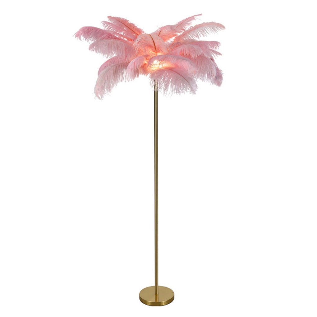 FeatherGlow | Elegant Modern Gold Floor Lamp with Gilded Iron Base 7