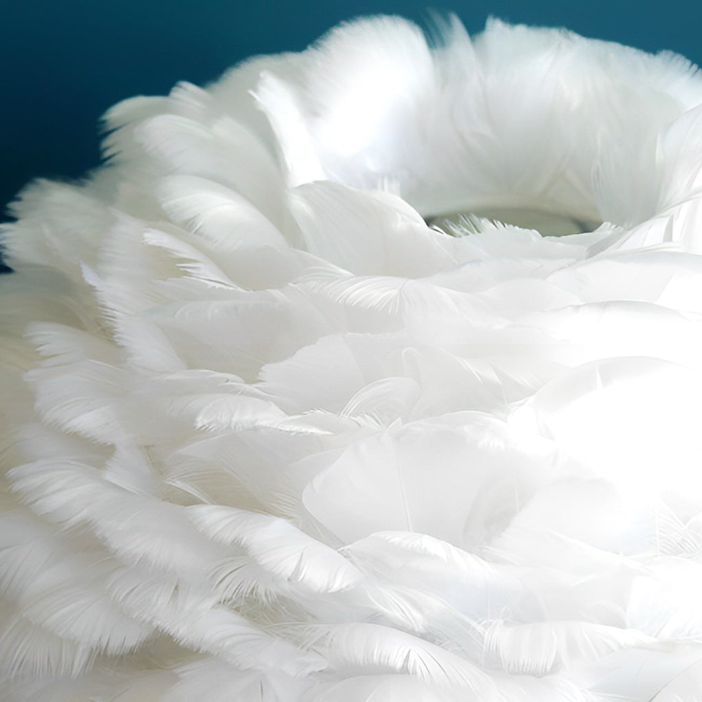 FeatherGlow | Elegant Soft Feather Table Lamp with Crystal Accents 4