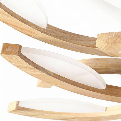 FloraLight | Elegant Natural Wood LED Flush Mount Ceiling Light