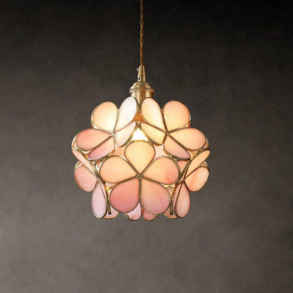 FloralAura | Artistic Retro Glass Pendant Light for Kitchen Island