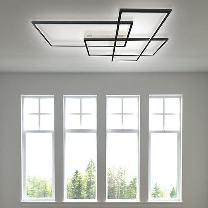 Geometra | Modern Sleek Aluminum LED Flush Mount Ceiling Light Fixture