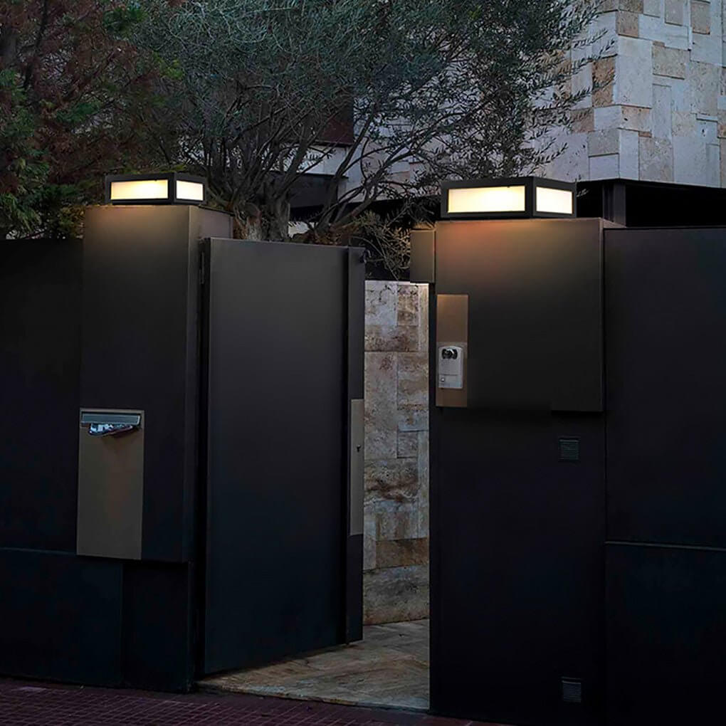 Geometra | Stylish Modern Black Solar Outdoor Wall Light Fixture