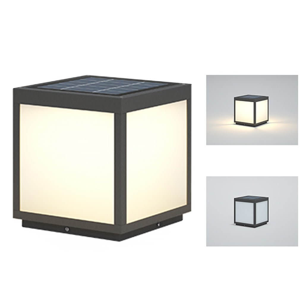 Geometra | Stylish Modern Black Solar Outdoor Wall Light Fixture