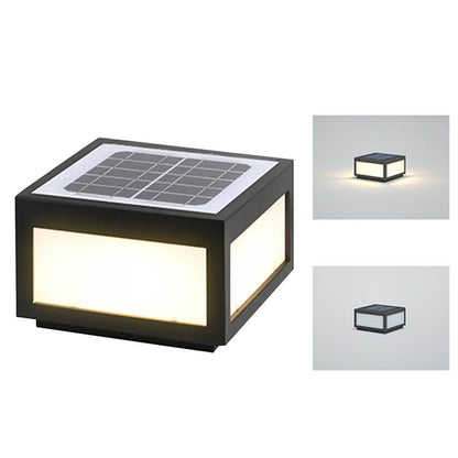 Geometra | Stylish Modern Black Solar Outdoor Wall Light Fixture