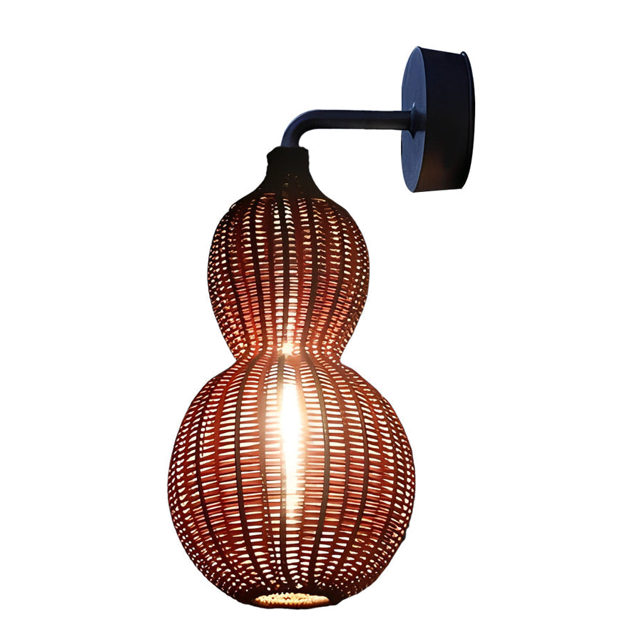 GourdLight | Stylish Natural Rattan Outdoor Hanging Pendant Light 10