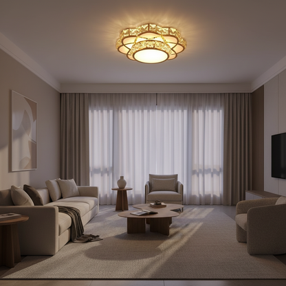 Luminara | Stylish Minimalist Crystal Flush Mount Ceiling Light Fixture