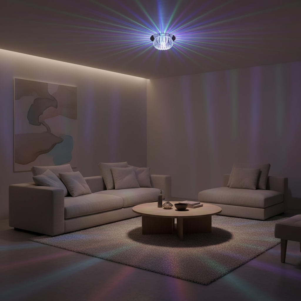 Luminara | Elegant Geometric Crystal Flush Mount Ceiling Light